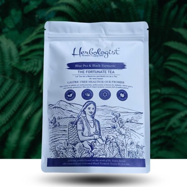 Herbologist Blue Pea & Black Turmeric Tea | The Fortunate Tea | Rich in Anthocyanins | Diabetic, Gastric & Obesity Support | 100% Natural Herbal Blend | Caffeine-Free | 30g Loose Leaf